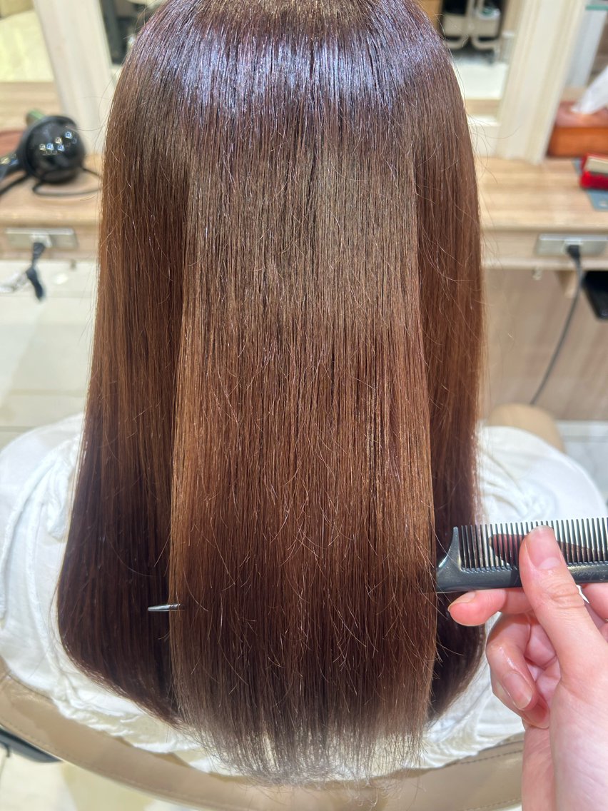 セミロング ヘアカラー カラーモデル募集中 藤川由愛のヘアスタイル
