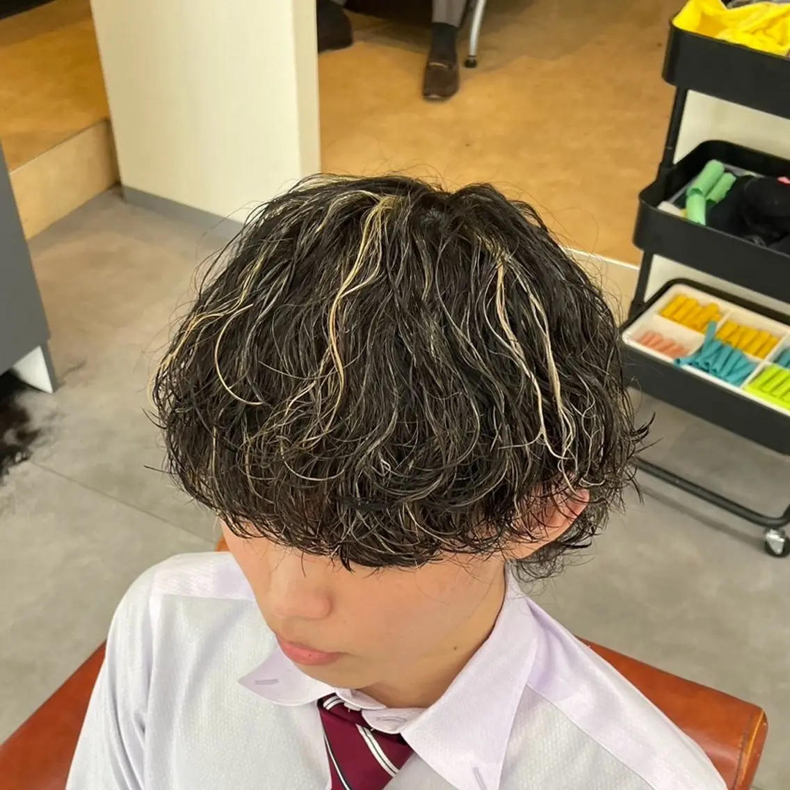 カラー パーマ ヘアアレンジ メンズ カット パーマ 梅田/メンズパーマ /短髪/田中崇奨のヘアスタイル