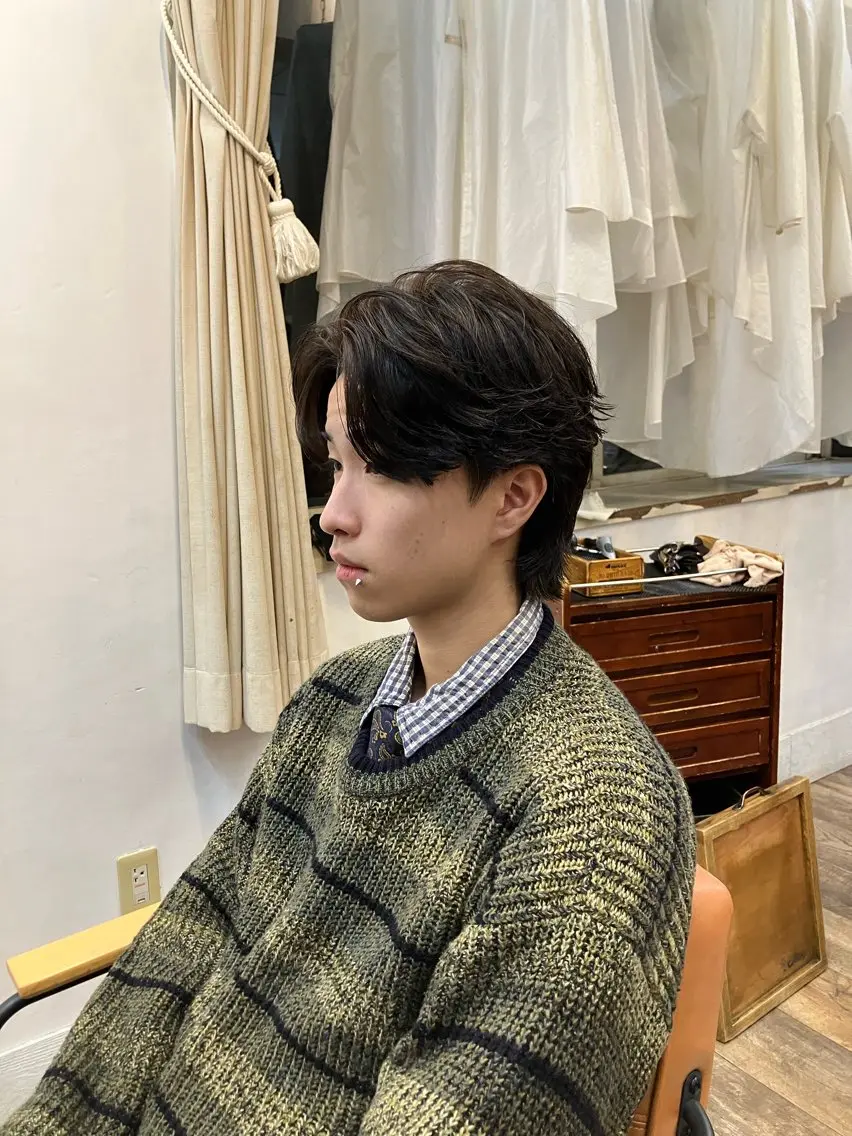 パーマ メンズ カット パーマ 赤木蓮/メンズ特化/ スパイキーショートのヘアスタイル