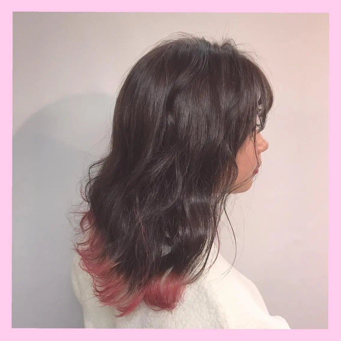 セミロング カラー SHIN/レイヤー カット×クロスパーマのヘアスタイル