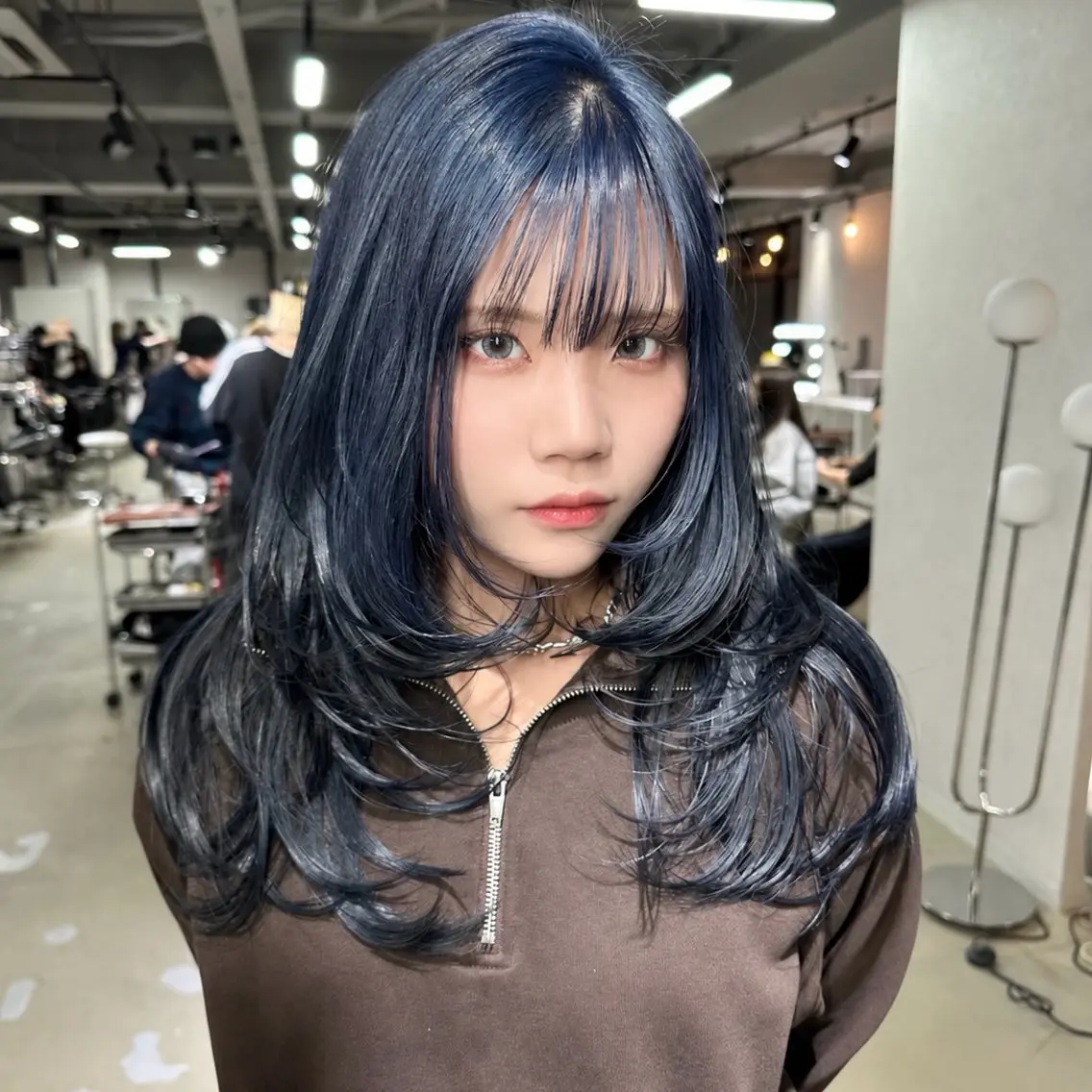 ロング くびれヘア 顔まわりレイヤー 顔周りカット 韓国風ヘア くびれレイヤー カット ヘアカラー 韓国レイヤー🇰🇷 艶髪💎renのヘアスタイル