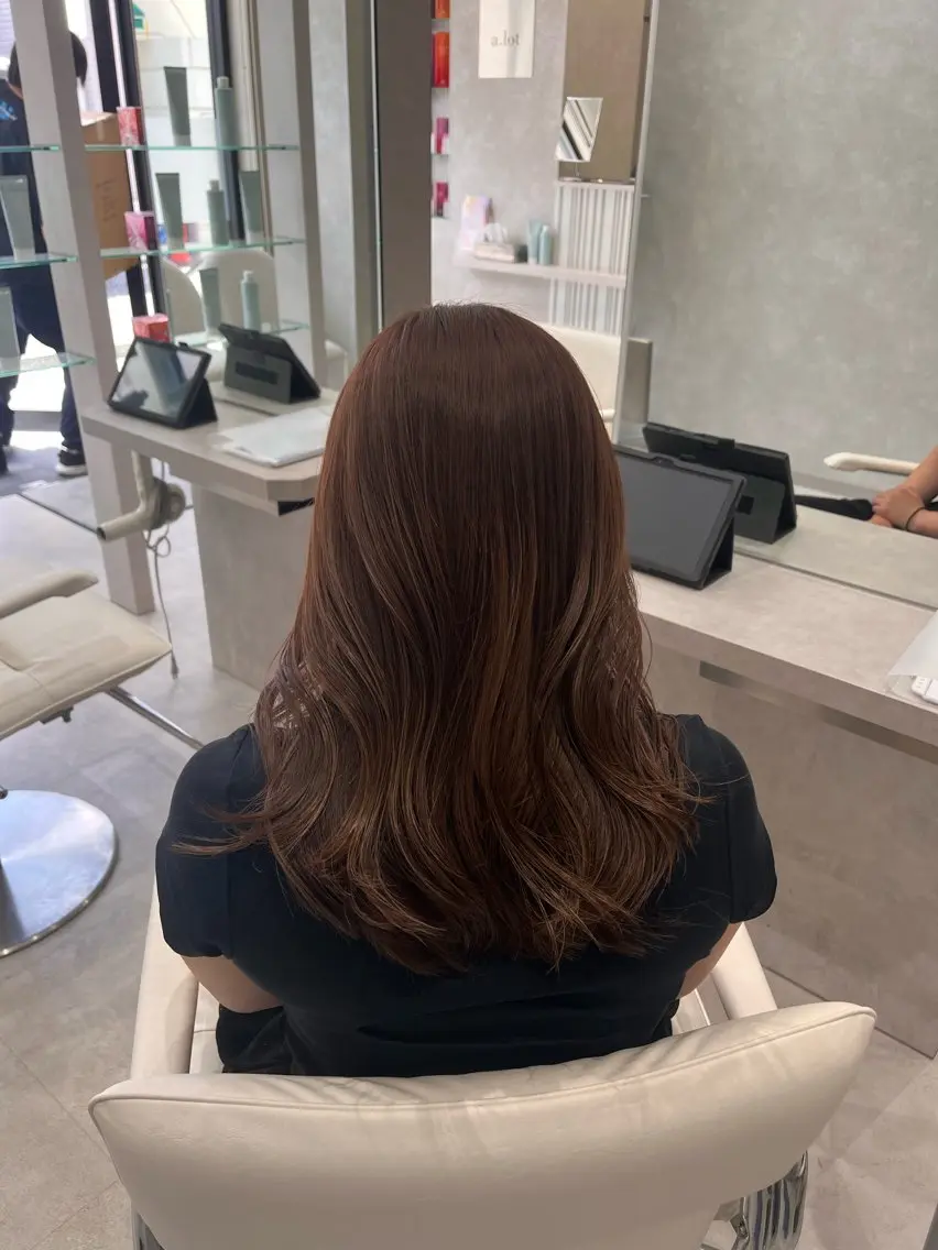 ロング カット ヘアカラー SAKURA 顔まわり/髪質改善のヘアスタイル