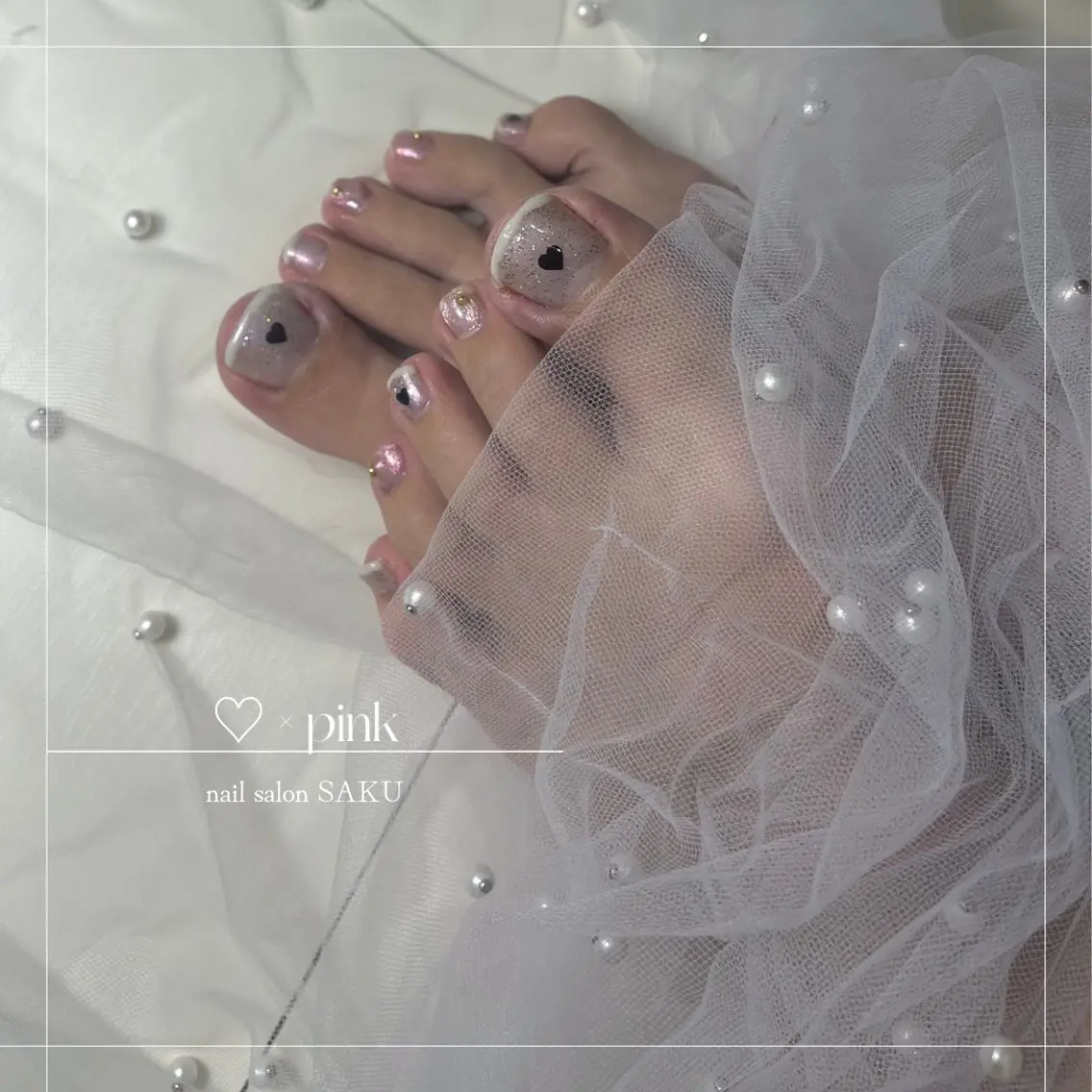 ネイル フットネイル ニュアンスネイル シンプルネイル フットネイル SAKU nail 作島茜のネイルデザイン