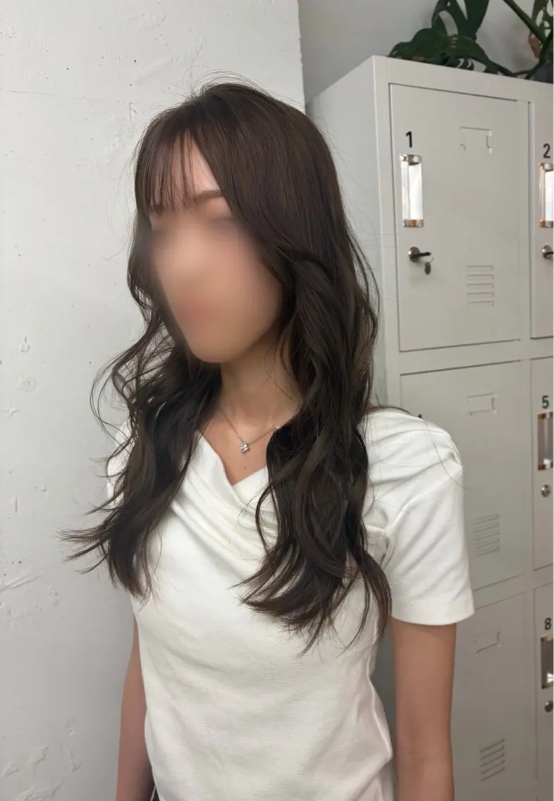 ロング アッシュ アッシュブラウン ヘアカラー かすみ/名駅徒歩5分 /カットモデルのヘアスタイル