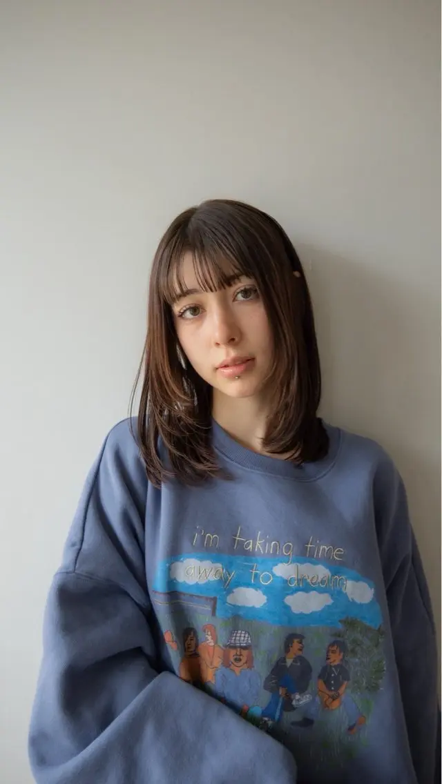 ミディアム ボブレイヤー募集中 出島　凜平のヘアスタイル