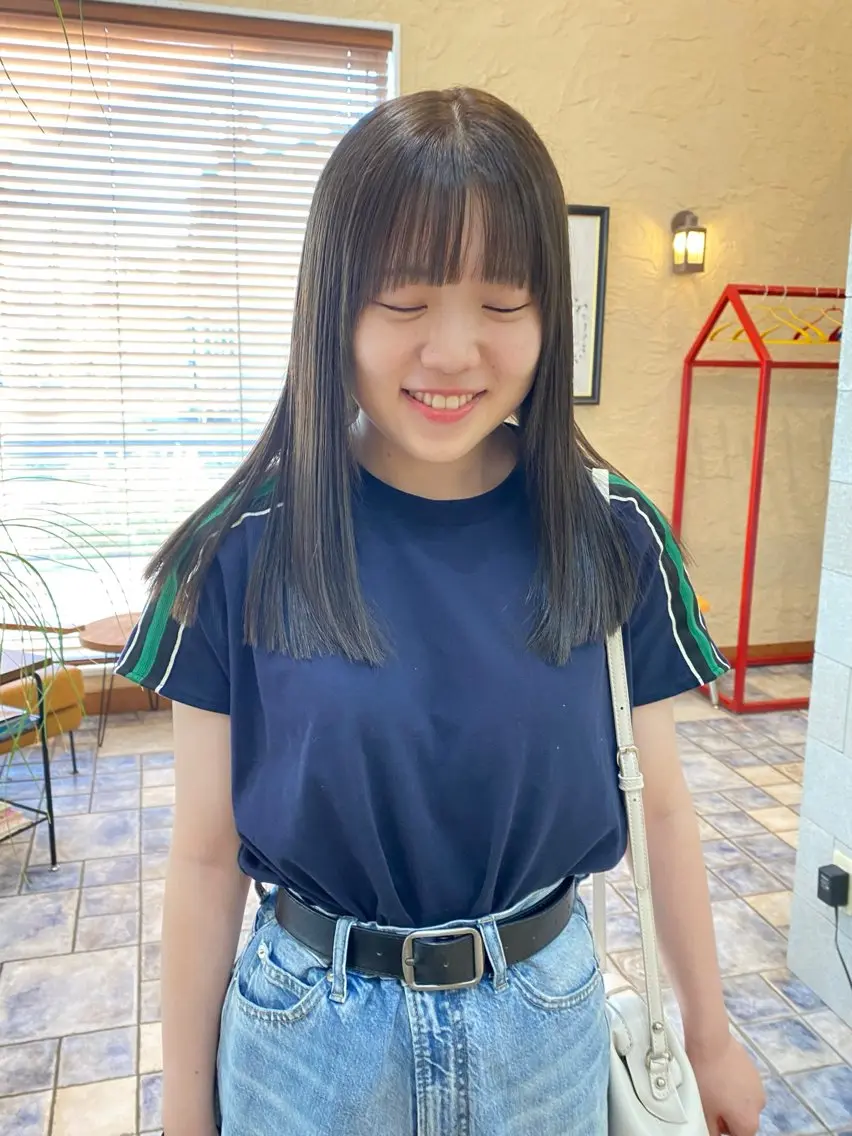 ロング カラー カット ヘアカラー 竹内 柚子のヘアスタイル