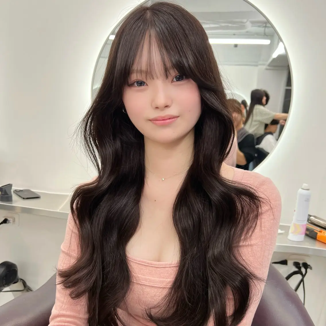 ロング カラー ブラウンカラー ダークブラウン カット ヘアカラー トリートメント ヘアセット 韓国ヘア/透明感 カラー🤍yukaのヘアスタイル