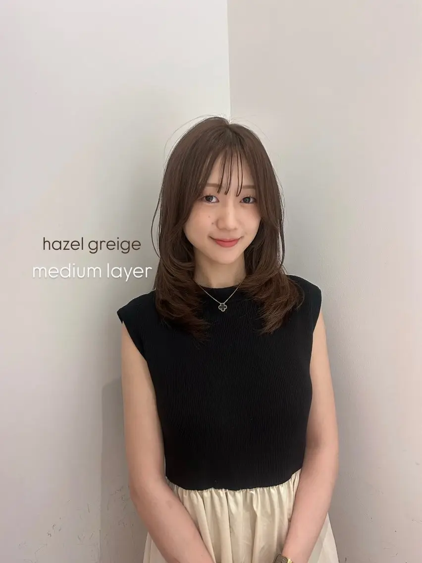 セミロング カラー カット ヘアカラー トリートメント ブリーチなしWカラー ／レイヤー🎀マリノのヘアスタイル