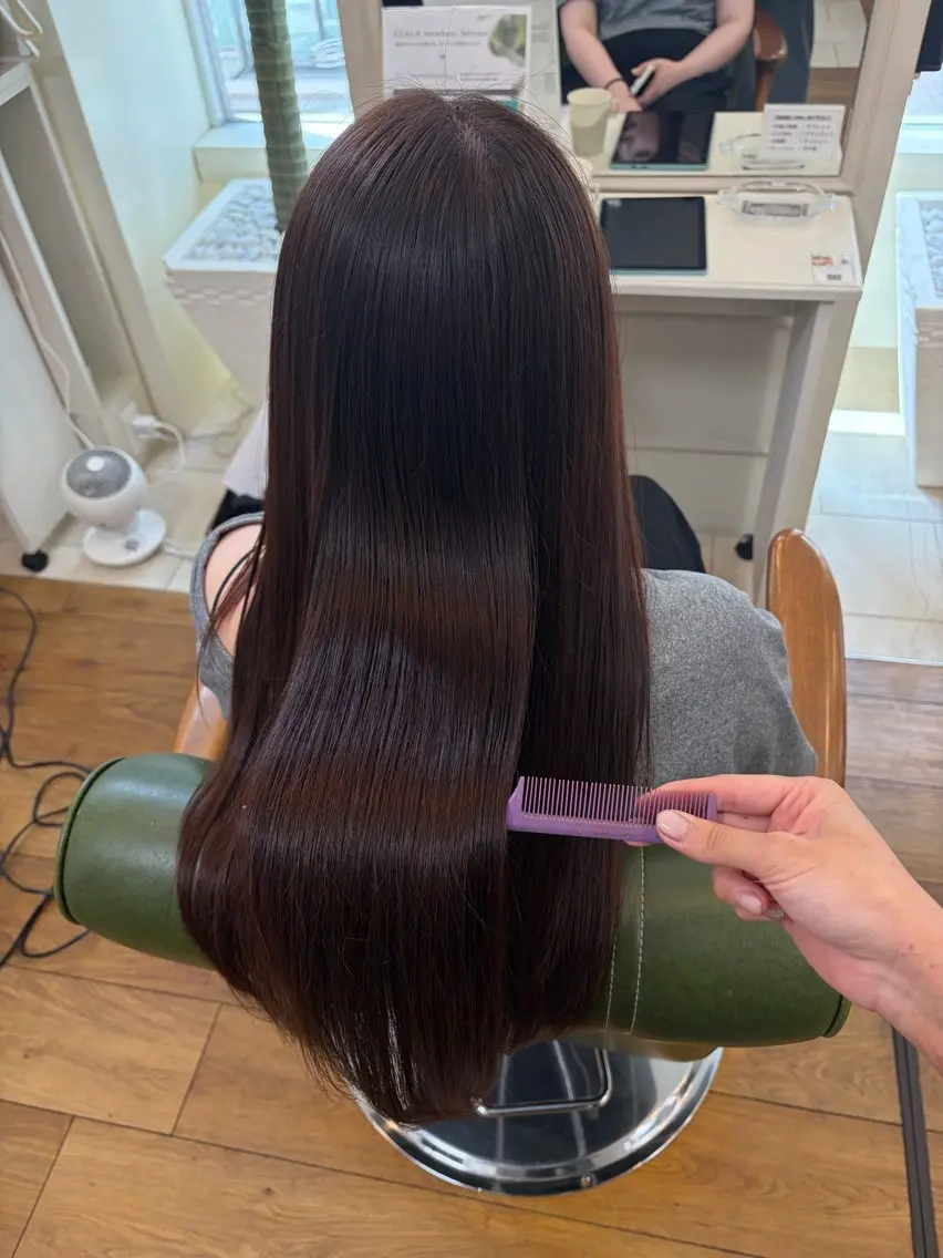 ロング カラー 髪質改善 レイヤーカット トリートメント 酸性ストレート カット ヘアカラー トリートメント 髪質改善/レイヤー/ ボブ/磯野史歩のヘアスタイル