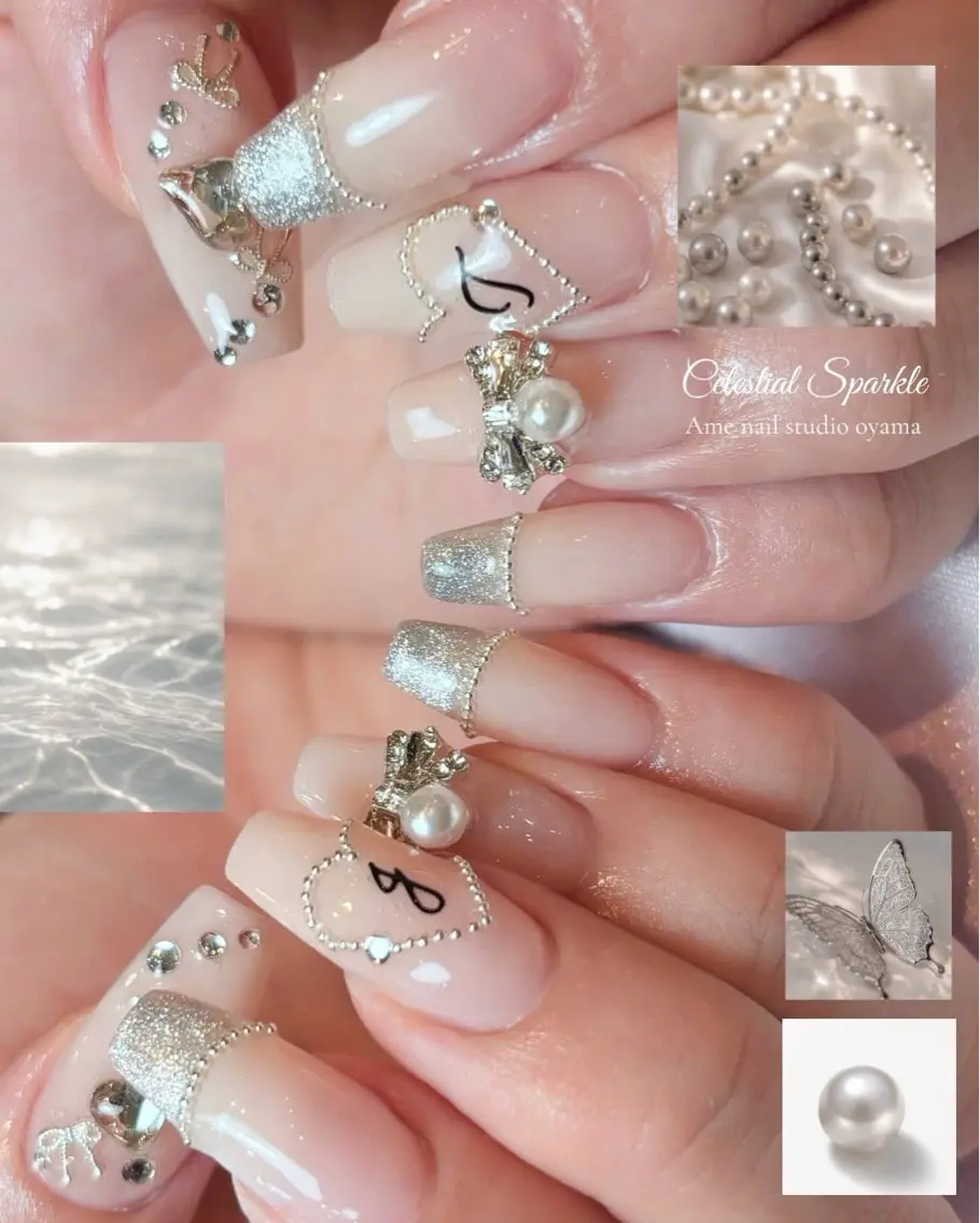 ネイル ラメ(グリッター) ピンク ピンクベージュ ストーンネイル ハンドネイル ハンドケア AME NAIL STUDIO小山店のネイルデザイン