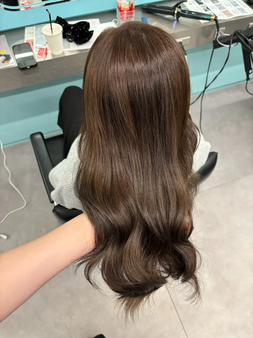 ロング 切りっぱなしボブ ショートボブ ボブ くびれヘア 顔まわりレイヤー Mio/韓国風/ ショートカットのヘアスタイル