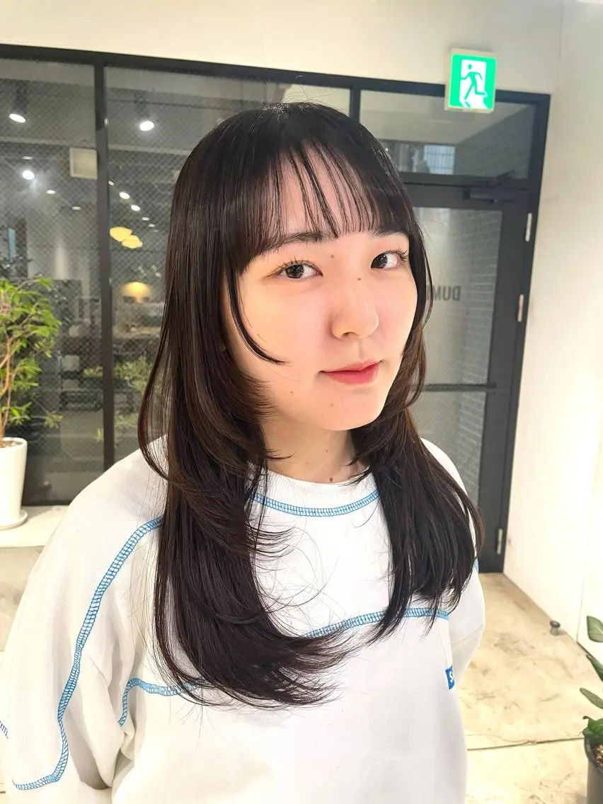 ロング 顔周りカット レイヤーカット ユウナ🎀レイヤー/ 暖色カラーのヘアスタイル