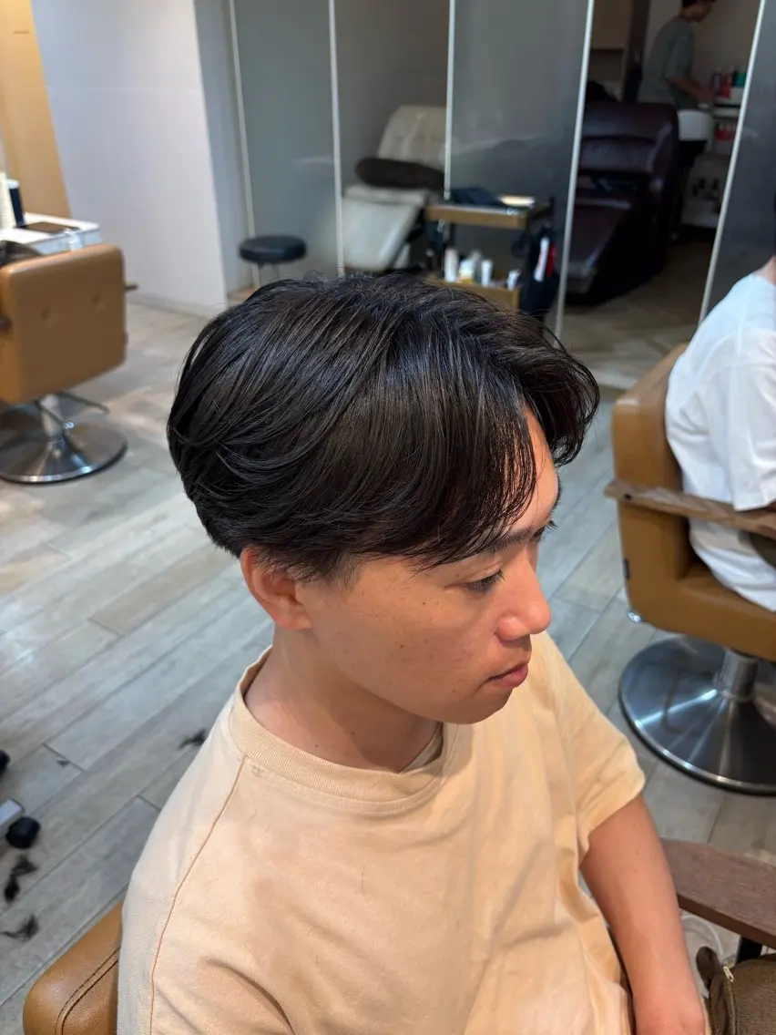 メンズ センターパート カット 直毛救済パーマ/神奈 川/生田/木村のヘアスタイル