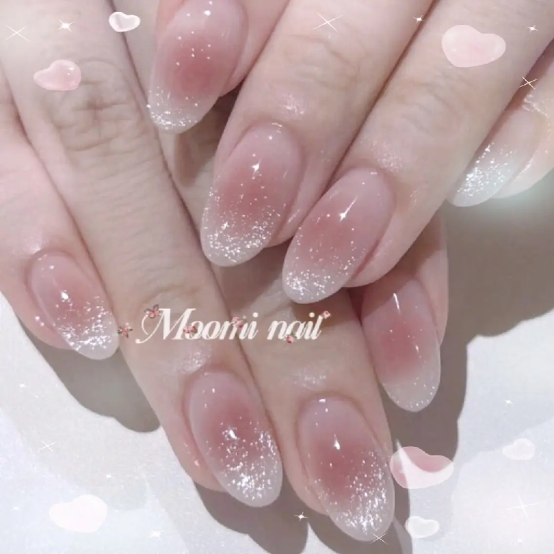 【Hand】🌟大人気♪[チークネイル+マグネットフレンチ]☆の写真