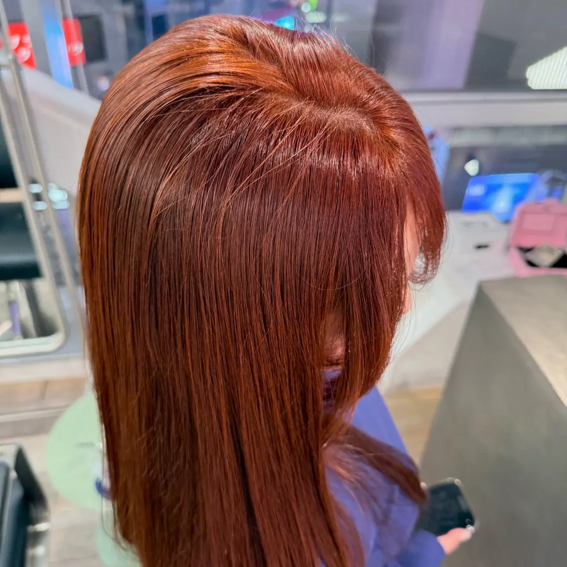 ロング カラー ブリーチ ブリーチなしカラー オレンジ ヒマリ cashel渋谷のヘアスタイル