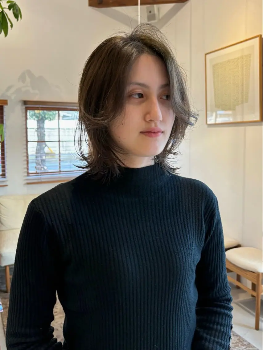 ミディアム カラー 透明感カラー ヘアカラー 亀山 友菜のヘアスタイル