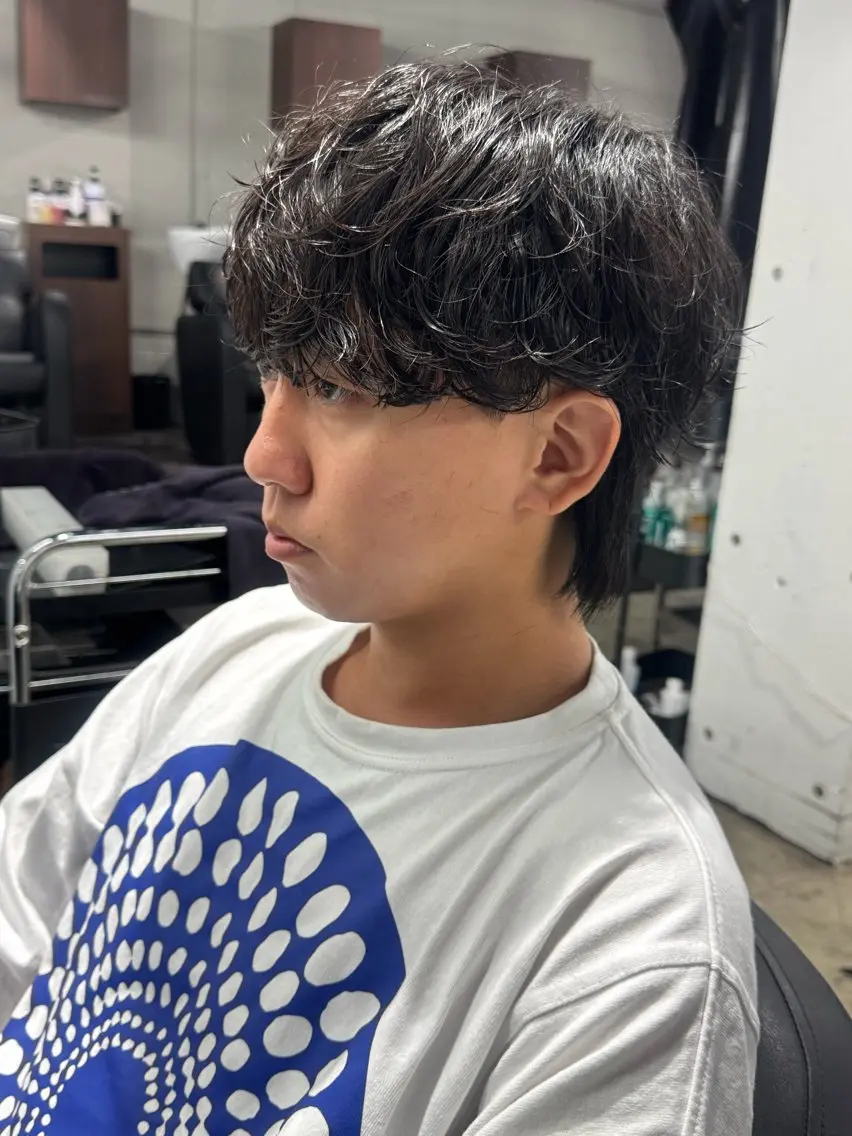 ショート パーマ メンズ カット パーマ トリートメント ヘアセット Pia/KIRIA /福岡美容室のヘアスタイル