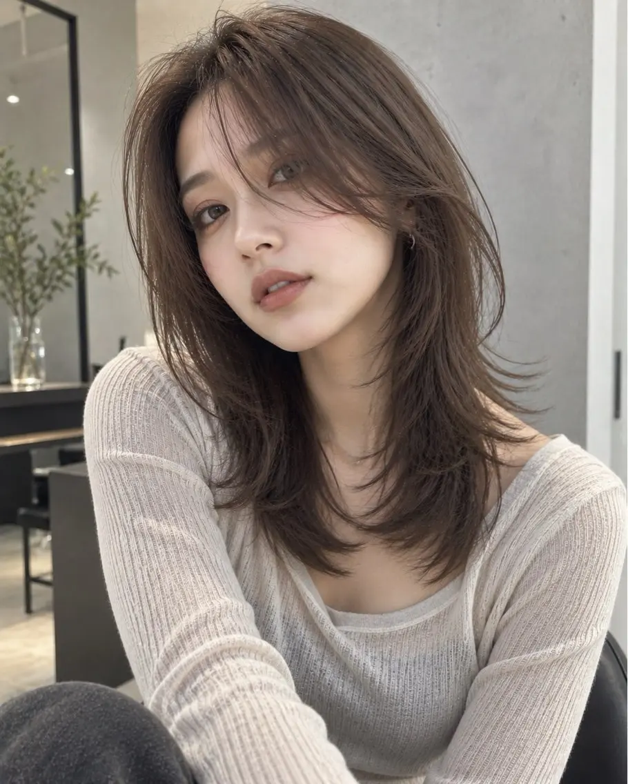 ミディアム カット ヘアカラー 縮毛矯正 トリートメント ✨毛髪診断で絶対綺麗 ✨美髪艶髪専門✨高浪のヘアスタイル