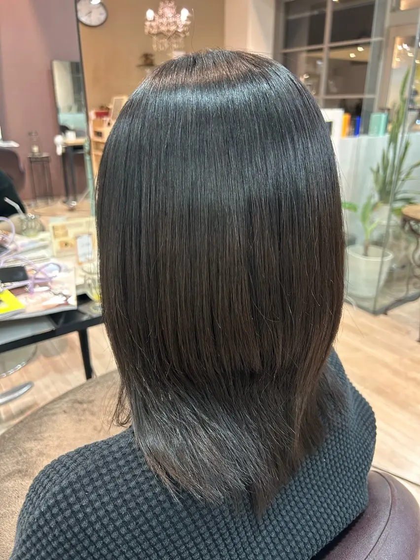 ミディアム ヘアカラー トリートメント 💛艶カラー髪質改善 💛MIYUのヘアスタイル