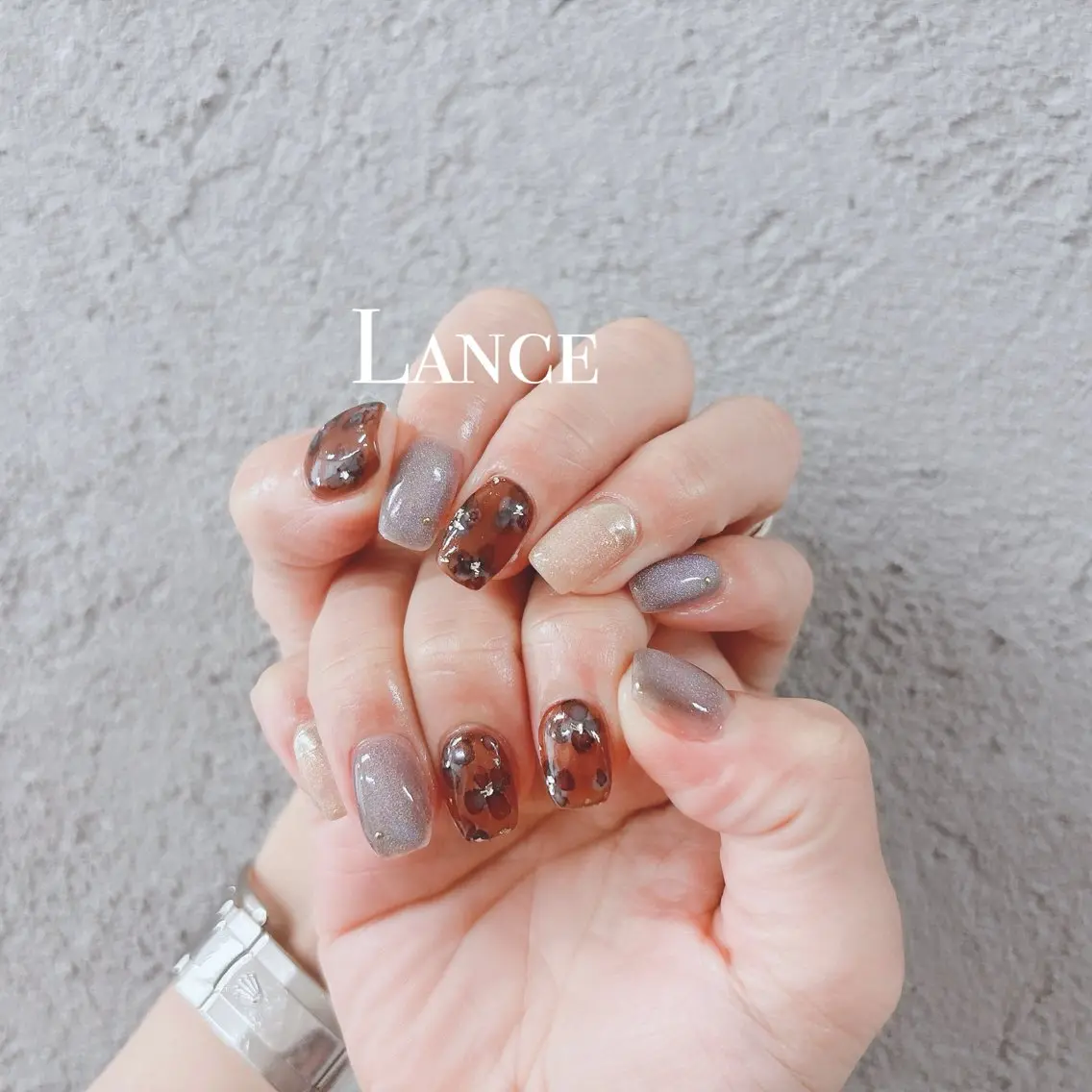ネイル オーロラネイル フットネイル 氷ネイル・うるうるネイル キラキラネイル 韓国ネイル Lance nailのネイルデザイン