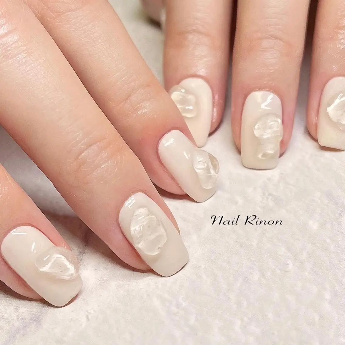 メンズ ネイル ニュアンスネイル ぷっくりネイル ハンドネイル Nail Rinonのネイルデザイン