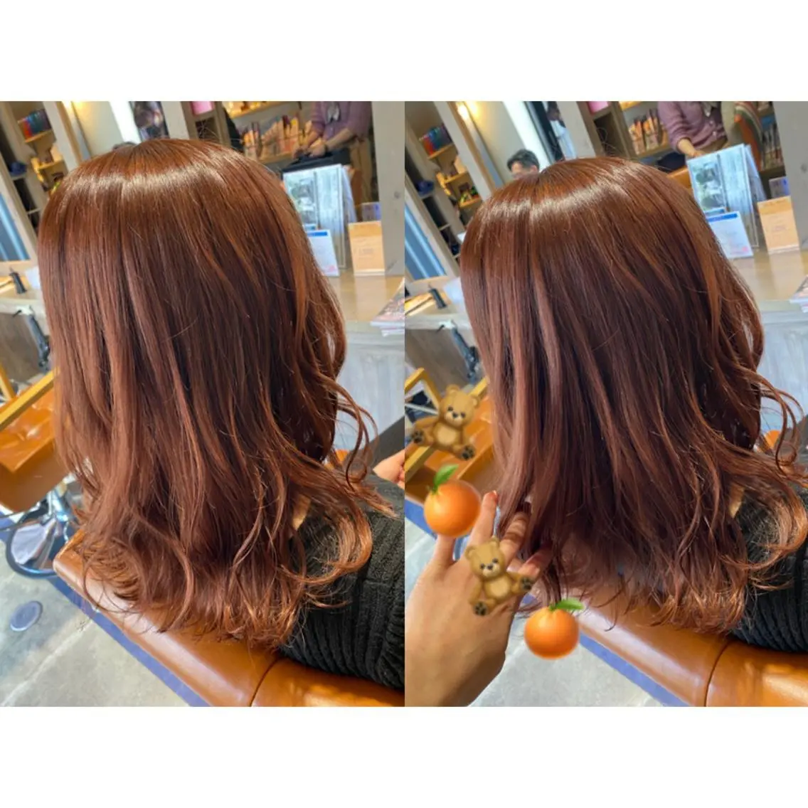 カラー ブリーチ ブラウンカラー オレンジ オレンジブラウン 🩵盛れる顔周りヘア EMI🩵のヘアスタイル