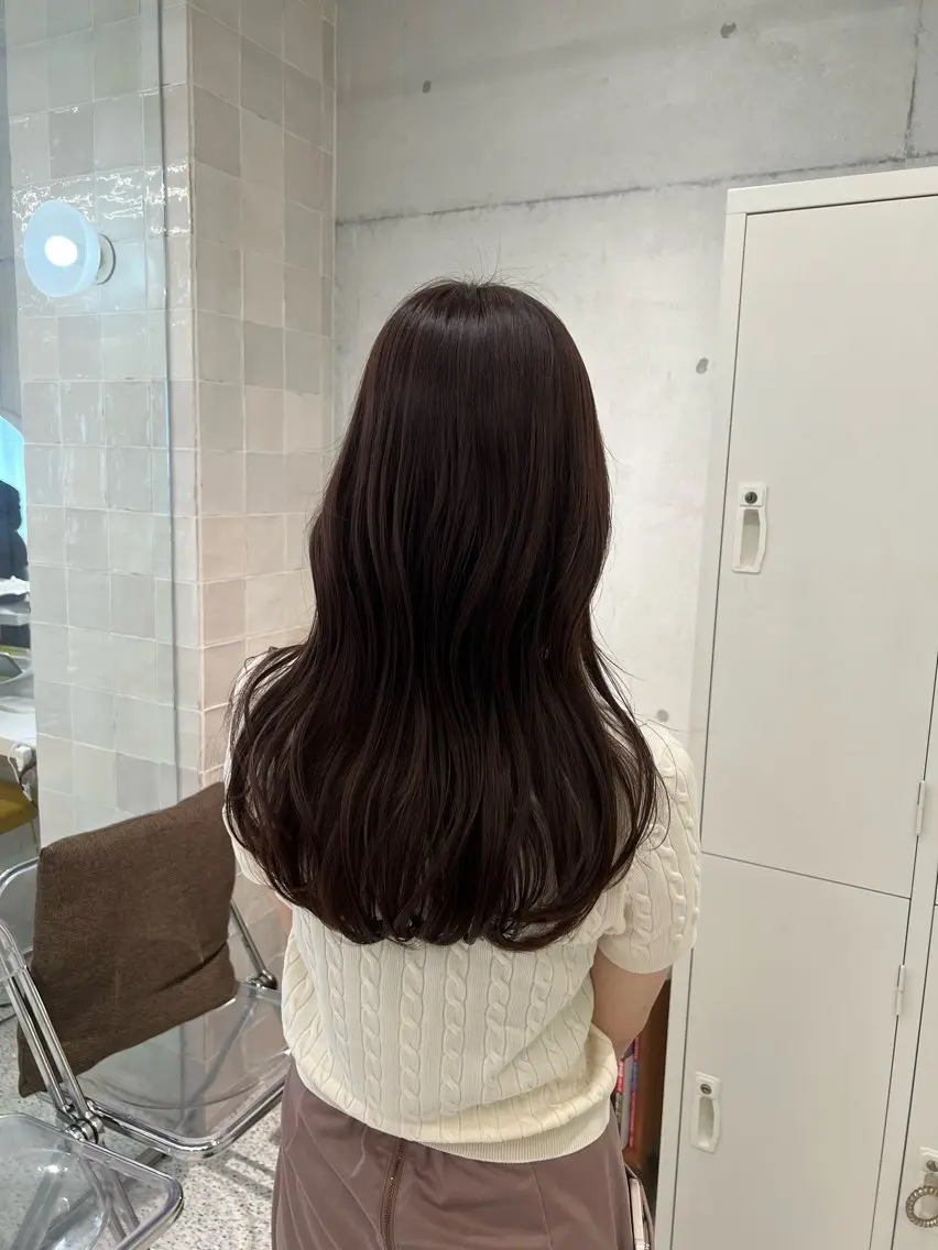 セミロング カラー ブラウンカラー 韓国ヘア☁️ mitsukiのヘアスタイル
