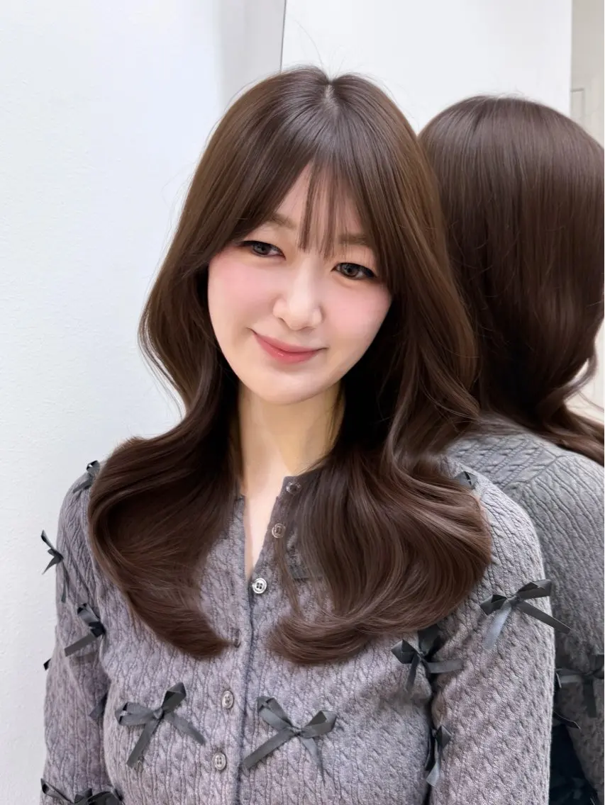 ロング カラー カット ヘアカラー トリートメント 韓国ガーリーヘア🎀 Sayaka🤍のヘアスタイル