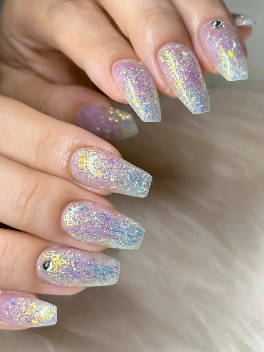 ネイル キラキラネイル ワンカラーネイル ETE LUNA NAILのネイルデザイン