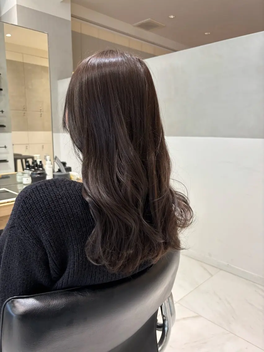 ロング カット ヘアカラー トリートメント ヘッドスパ ヘアセット オリーブ カラー✨有坂映哉のヘアスタイル
