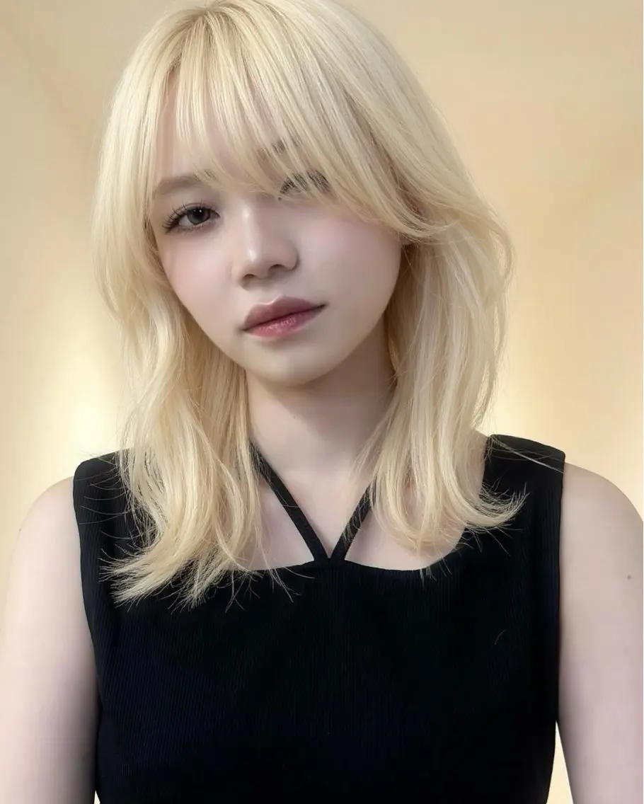 ミディアム カラー ヘアカラー トリートメント はな ブリーチ ハイトーン/ 渋谷のヘアスタイル