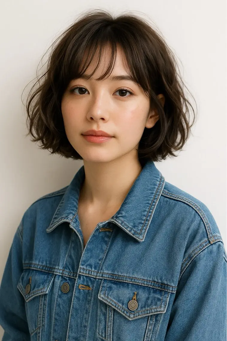 ミディアム パーマ ミディアムパーマ ボブ ショートカット/ カラーARAI🫧のヘアスタイル