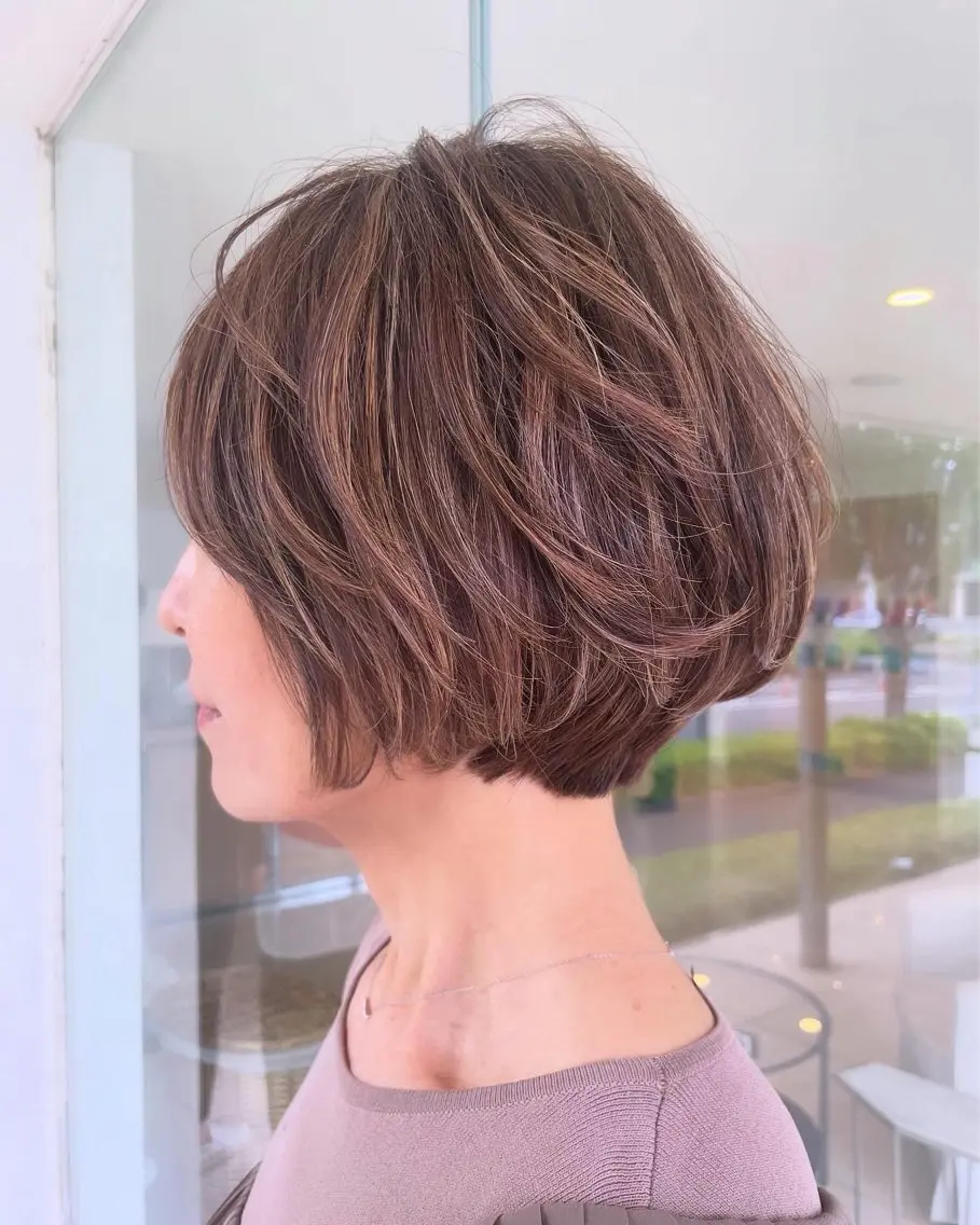 ショート カラー 透明感カラー ハイライトカラー ボブ ハイライト カット ヘアカラー トリートメント 小酒井 智洋のヘアスタイル