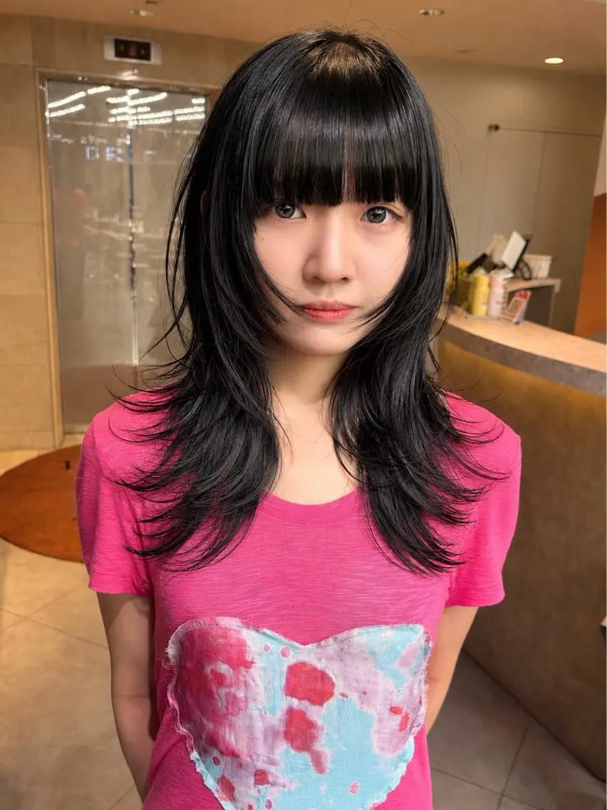 【🫶当日限定メニュー🫶】《艶カラー➕似合わせカット》(ハッシュカット/レイヤーカット/ウルフ/ボブ/艶髪)の写真