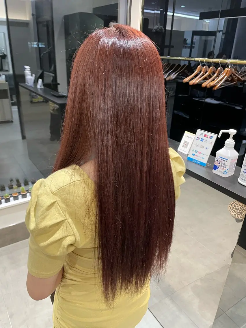 ロング カラー ブラウンカラー ピンクカラー ピンクブラウン 山本 美羽のヘアスタイル