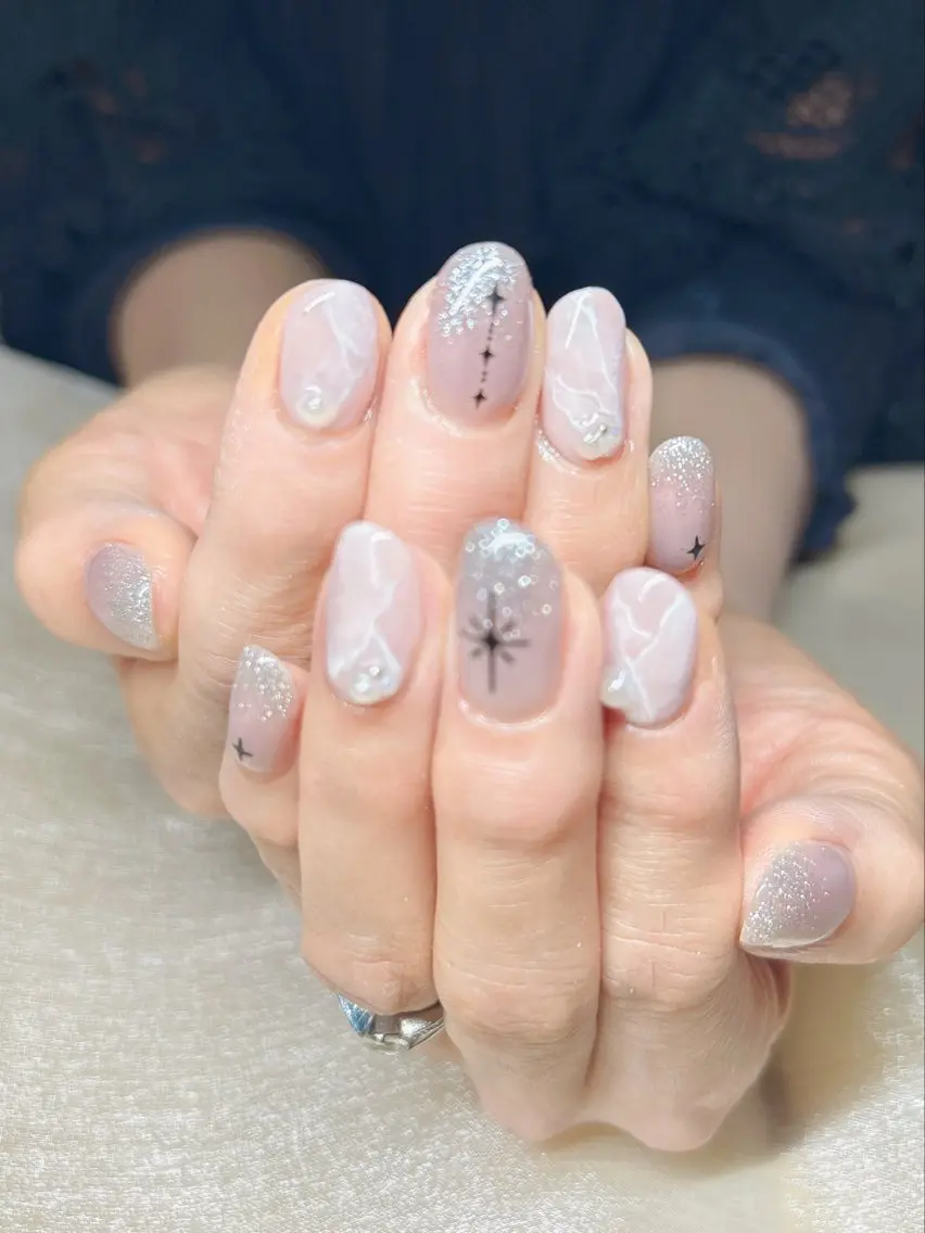 ネイル グラデーション 大理石ネイル(マーブル) 持ち込み LUKA NAILのネイルデザイン