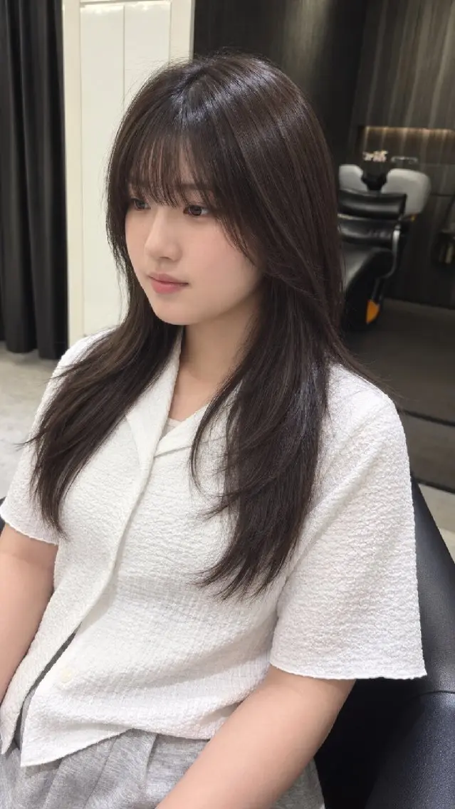 ロング レイヤーカット カット MISAKI♡艶髪♡ 髪質改善♡ストレートのヘアスタイル