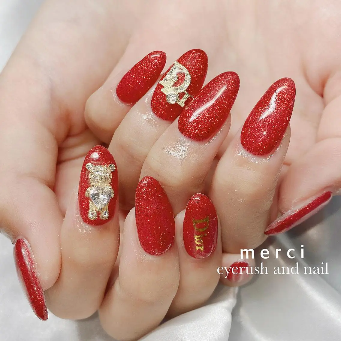 ネイル クリアネイル フラッシュネイル フレンチネイル 韓国ネイル マグネットネイル merci nailのネイルデザイン
