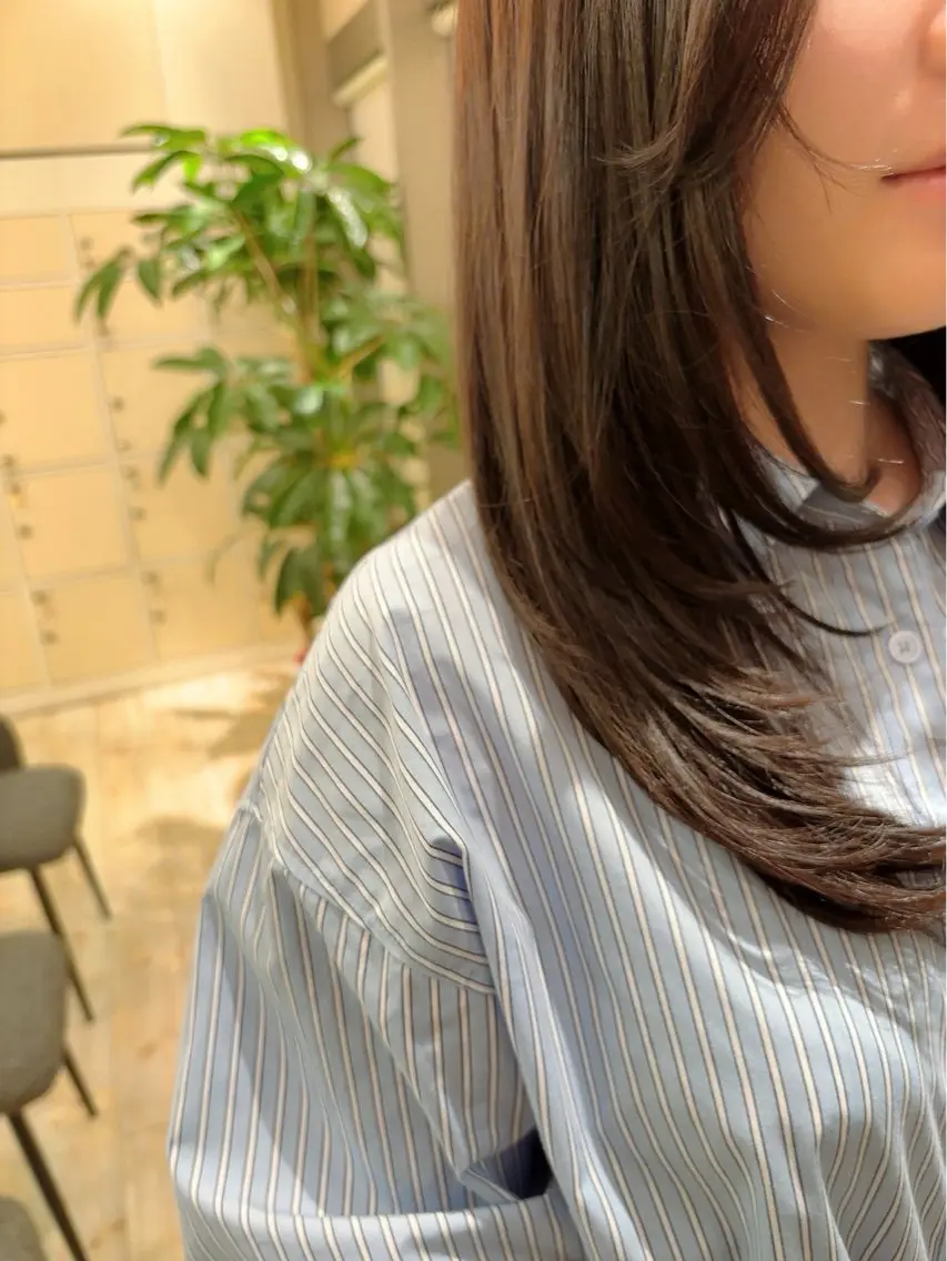 ミディアム 顔周りカット ハッシュカット カット ヘアカラー 🥀Takumi 🥀二子玉川のヘアスタイル