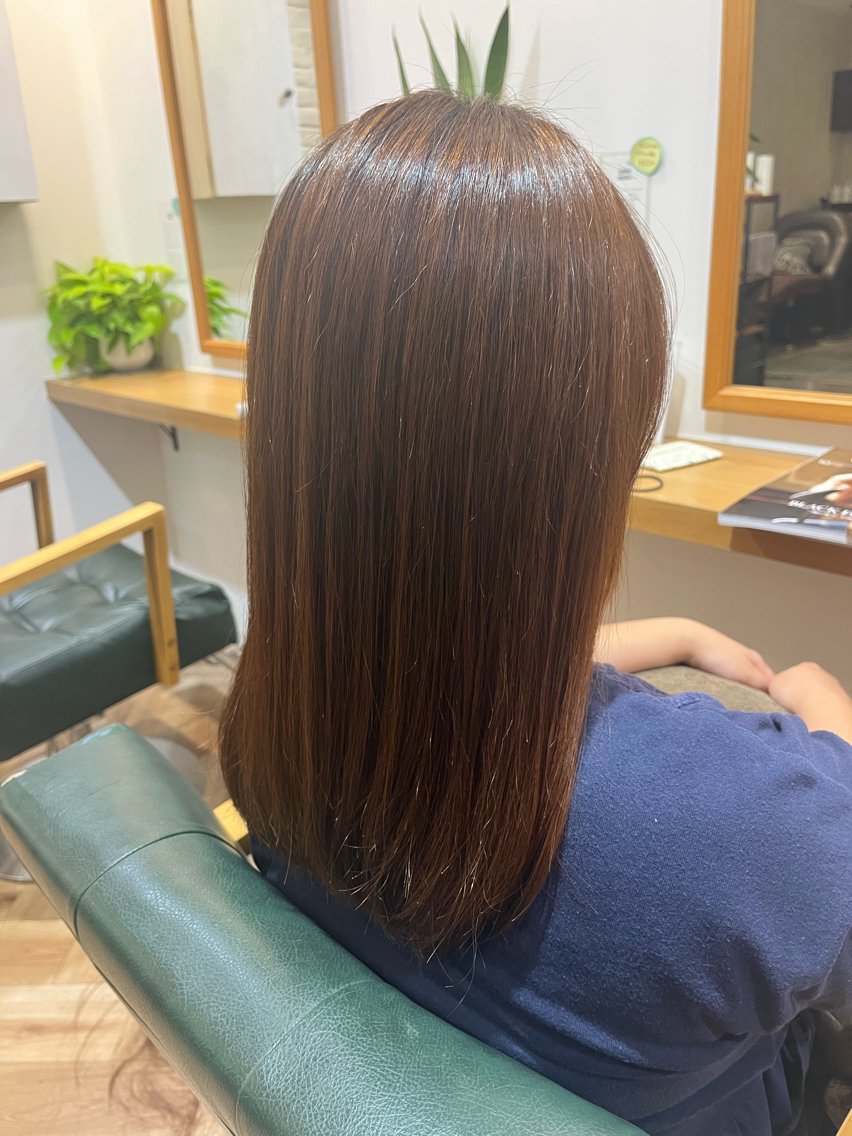 ミディアム 縮毛矯正 カット 縮毛矯正 武田 綺音のヘアスタイル