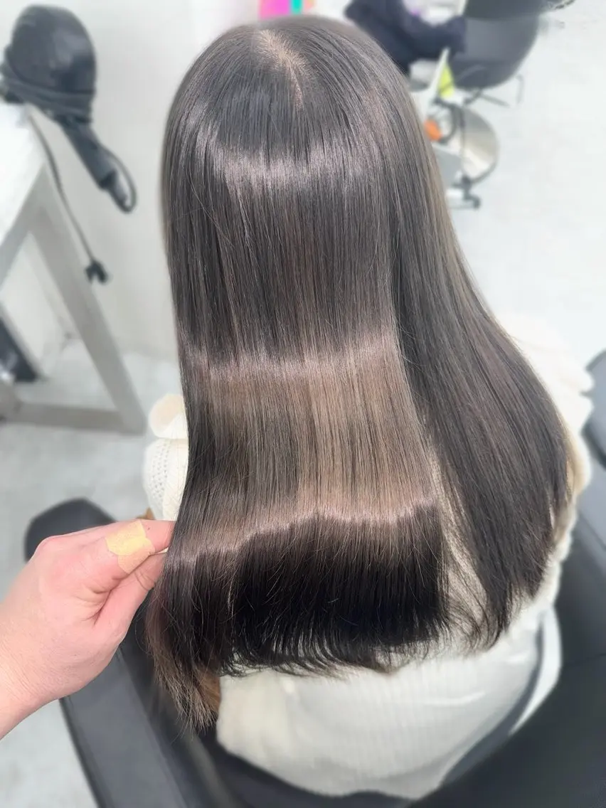 🫧 【人気No.1】色落ちまで可愛い透明感カラー×カット×髪質改善TRの写真