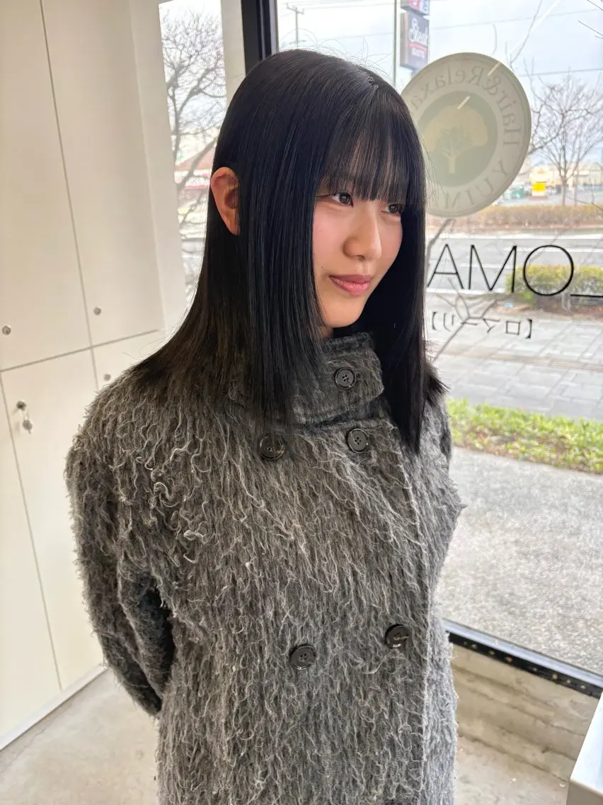 ミディアム カラー 顔周りカット カット ヘアカラー トリートメント YUIMARL / 𝐂𝐇𝐈𝐊𝐀のヘアスタイル