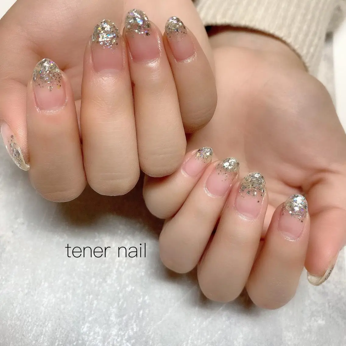 ネイル グラデーション キラキラネイル ラメ(グリッター) ラメグラデーション テネルネイル tener nailのネイルデザイン