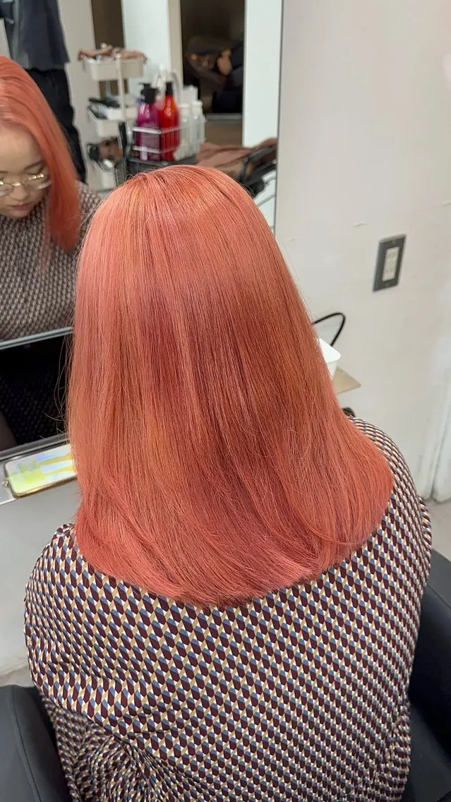 ミディアム カラー ヘアアレンジ ブリーチ ケアブリーチ ピンクカラー ヘアカラー トリートメント ✨錦糸町ブリーチ/ ホワイトカラー皇気✨のヘアスタイル