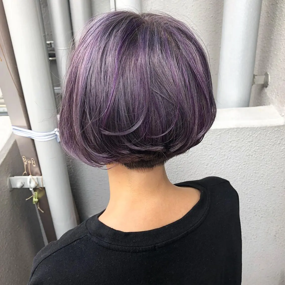 ショート カラー ヘアカラー トリートメント Lull1人美容室 バレイヤージュのヘアスタイル