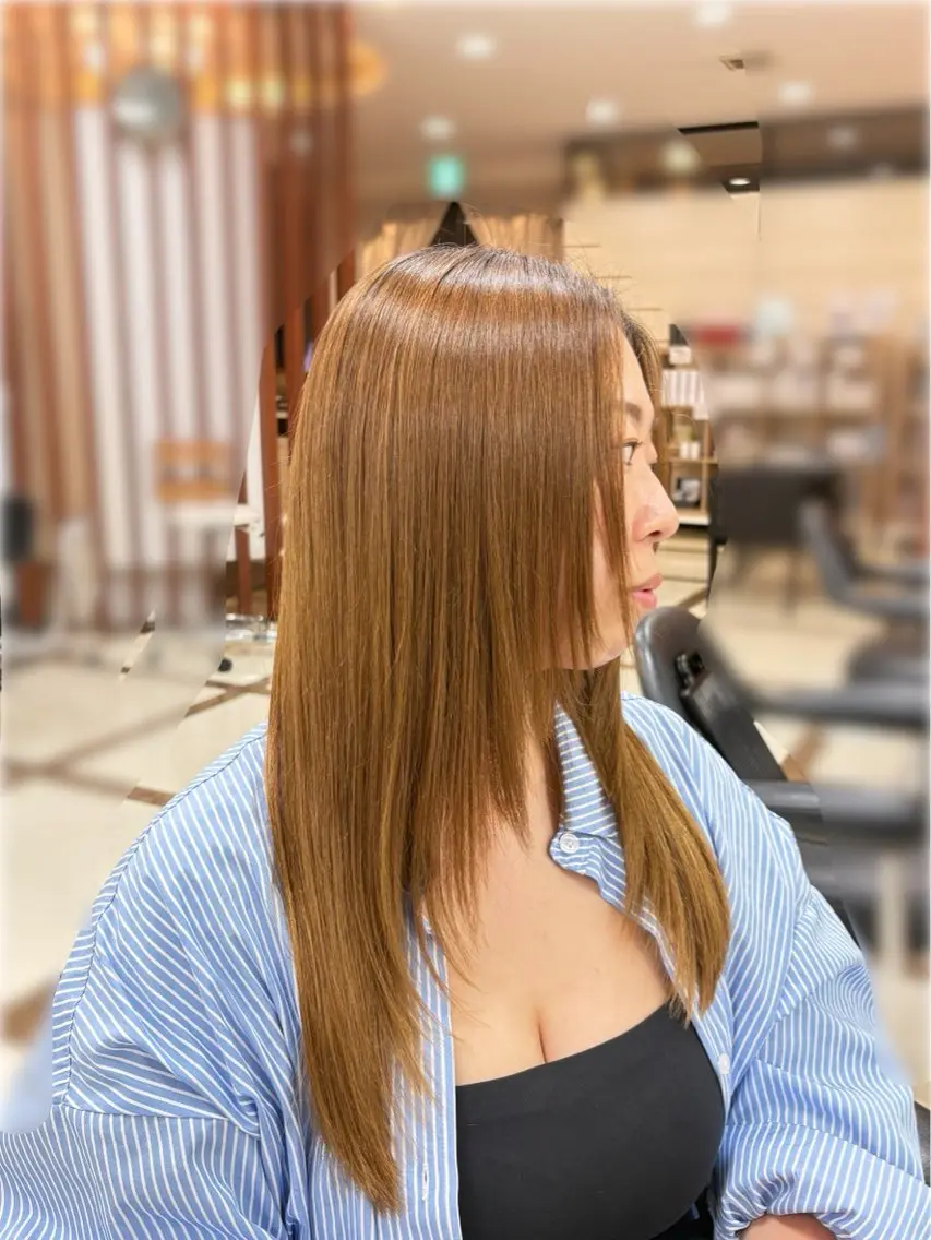 ロング カット トリートメント ☁️MIZUKI ☁️明るい白髪染めのヘアスタイル