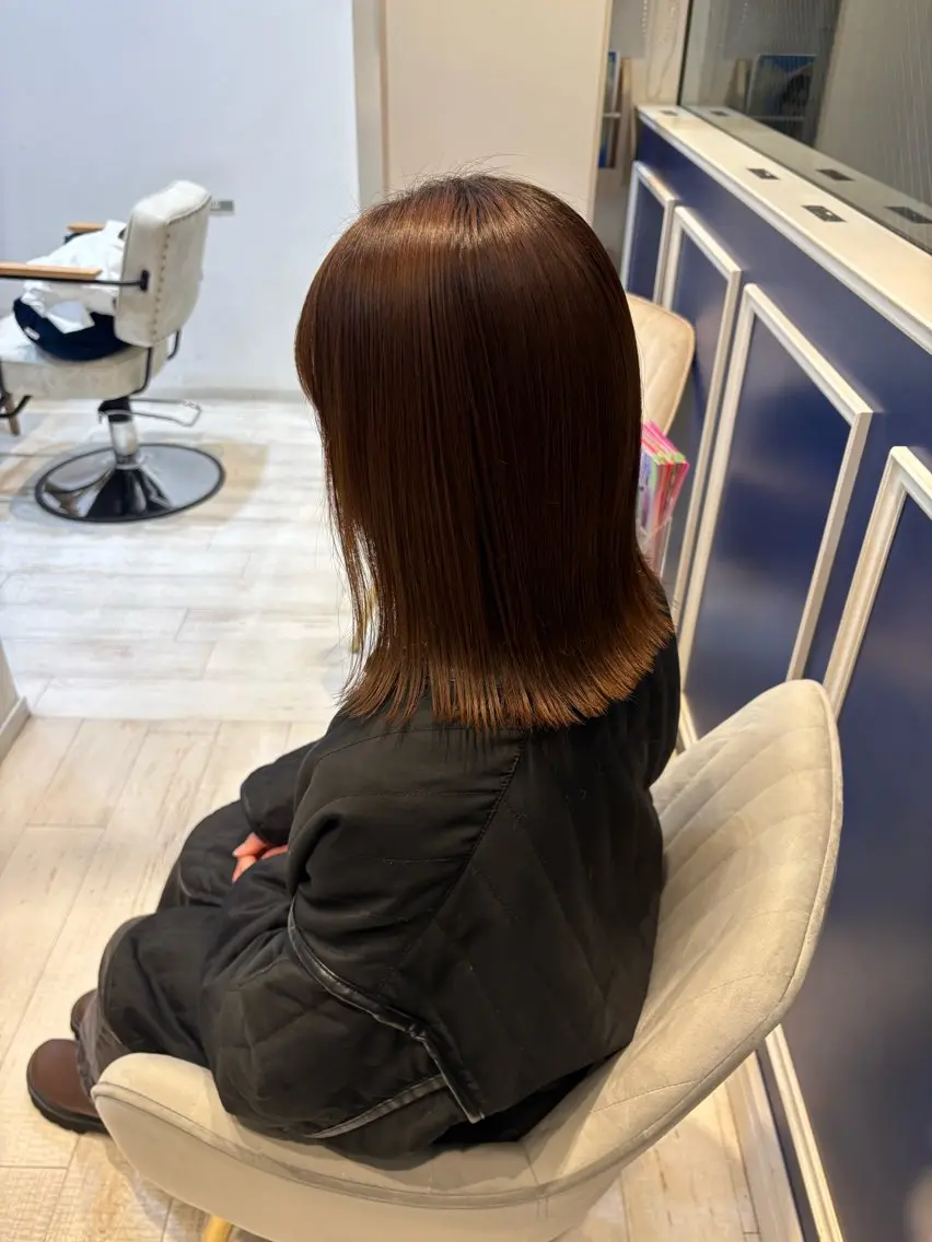 ミディアム 縮毛矯正 大槻 ハルカのヘアスタイル