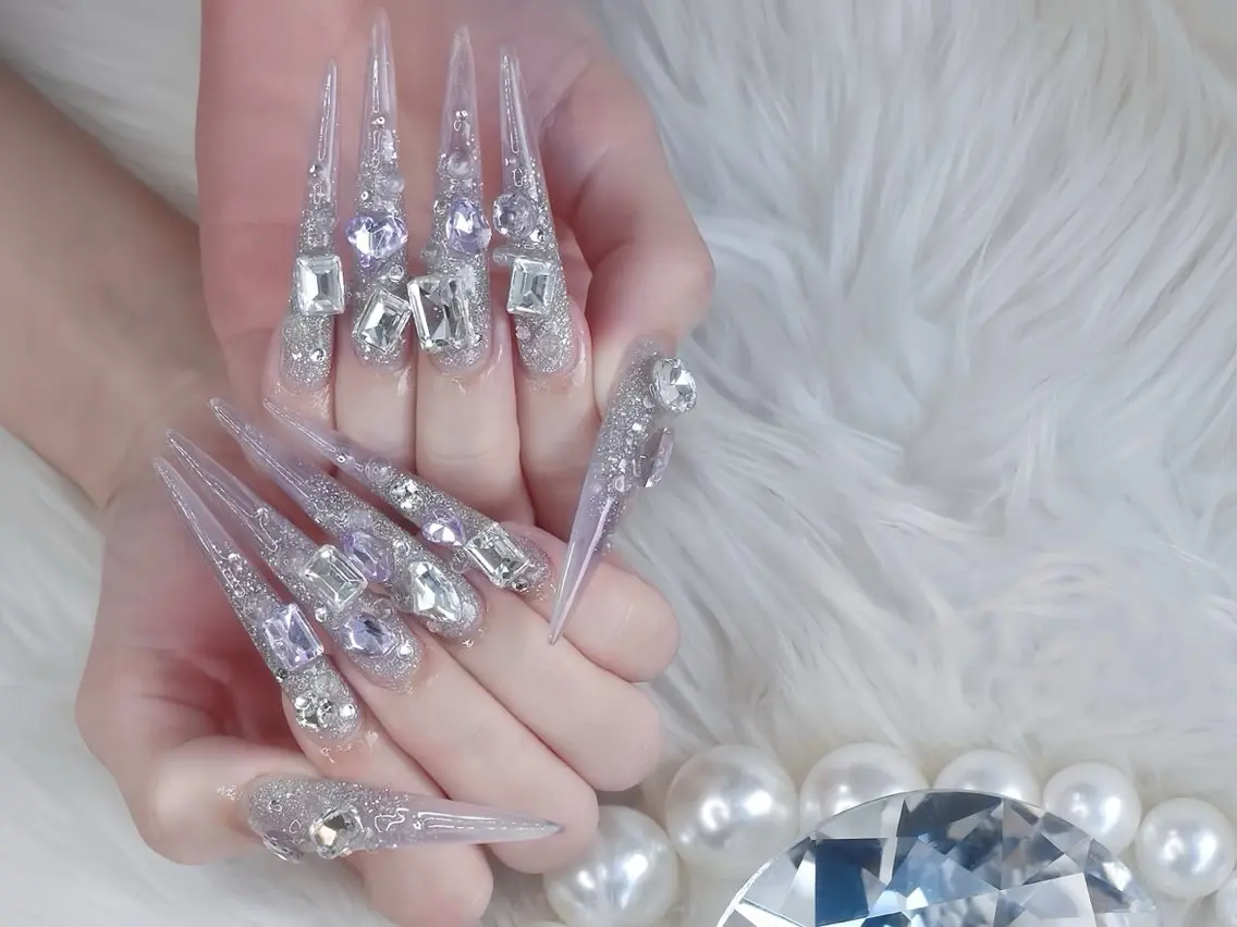 ネイル ブルー ジェルネイル ガーリー グラデーション グリーン ハンドネイル Rin Nail 新大久保店のネイルデザイン