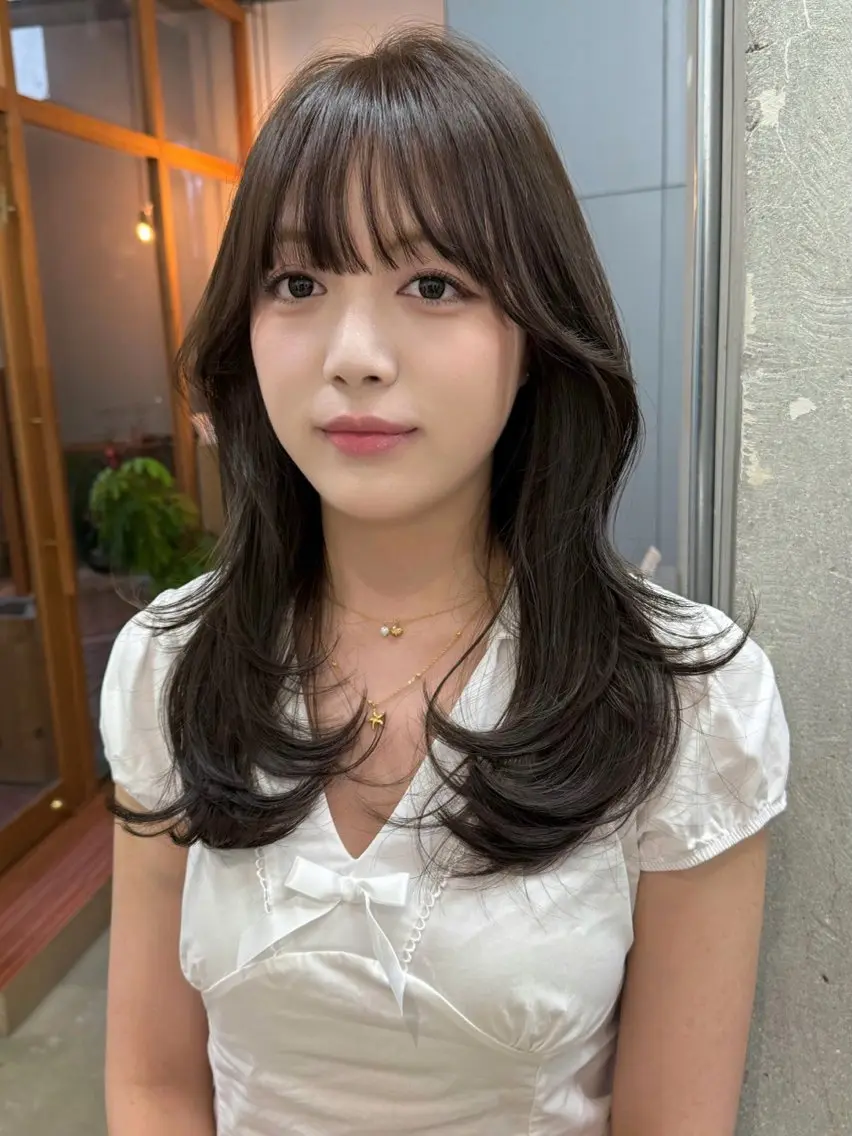 セミロング カラー 谷町/Le'a /竹原しおなのヘアスタイル