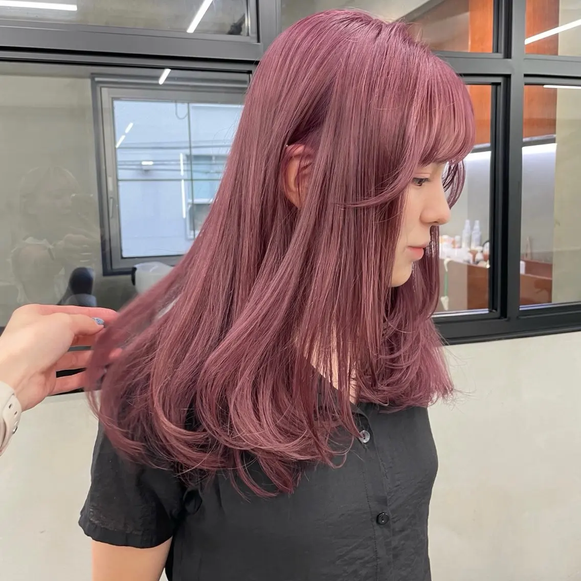 ロング カラー カット ヘアカラー トリートメント 🤍ブリーチなしカラ ー/渋谷/YUU🤍のヘアスタイル